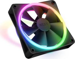 "NZXT F120 RGB Duo" - 120 mm dvipusis RGB ventiliatorius - 20 individualiai adresuojamų šviesos diodų - subalansuotas oro srautas ir statinis slėgis - skysčių dinaminis guolis - PWM valdymas - juodas