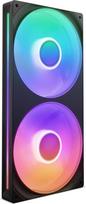 "NZXT F280 RGB Core" - 280 mm vieno rėmo ventiliatoriaus blokas su 2 x 140 mm RGB ventiliatoriais - greičio ir apšvietimo valdymas - didelis statinis slėgis ir oro srautas - 8 aRGB šviesos diodai kiekvienam ventiliatoriui - juoda