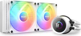 "NZXT Kraken" serija - AIO procesoriaus aušintuvas su skysčiu - pritaikomas LCD ekranas - didelio našumo ventiliatorius - suderinamas su "Intel" ir AMD lizdais - 240 RGB - baltas