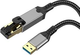 "Omivine" USB 3.0 ir RJ45 Ethernet adapterio kabelis, 1Gbit LAN ir USB Ethernet CAT-6 kabelis, paauksuotais kontaktais ir aliuminio korpusu, skirtas nešiojamiesiems kompiuteriams, nešiojamiesiems kompiuteriams ir asmeniniams kompiuteriams - 1 metras