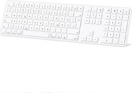 "OMOTON Mac" "Bluetooth" belaidė "Magic" klaviatūra, skirta "Apple MacBook Pro/Air", "iMac", "iMac Pro", "Mac mini", AAA baterija, pilno dydžio, QWERTZ, balta