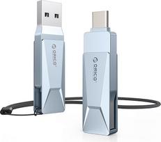 "ORICO USB Stick" 128GB USB 3.2 atminties kortelė OTG iki 150MB/s "2-in-1" C tipo "flash" diskas metalinis, skirtas "iPhone 17/16/15/Android" išmaniesiems telefonams, planšetiniams kompiuteriams, "Mac" kompiuteriams ir nešiojamiesiems kompiuteriams, mėlyn