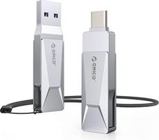 "ORICO USB Stick" 128GB USB C atmintinė OTG iki 150MB/s "2-in-1" C tipo blykstės diskas metalinis, skirtas "iPhone 17/16/15/Android" išmaniesiems telefonams, planšetiniams kompiuteriams, kompiuteriams Mac/Laptop/PC, sidabrinė, CB05