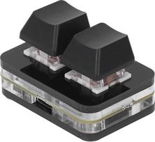 "OSU Hot Swap" 2 mygtukų žaidimų klaviatūros, mini USB mechaninė klaviatūra su raudonu jungikliu, programuojama žaidimų kompiuterio klaviatūra, skirta ritminiams žaidimams, kopijavimo ir įklijavimo funkcija (juoda)
