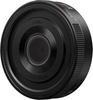 "Panasonic Lumix S-R26E" 26 mm F8 L-mount objektyvas, viso kadro plačiakampio fotoaparato objektyvas, fiksuotas židinio nuotolis, rankinis fokusavimas, mechaninis fokusavimo žiedas, 58 g, juodas