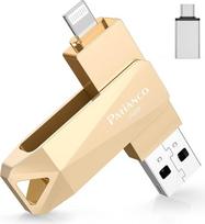 "Patianco" USB atmintinė "iPhone" 256GB, sertifikuota MFI, "iPad" atmintinė USB 3.0 Pendrive Flash Drive su "iOS" ir "Android" sistemomis Mini USB C atmintinė "Android" mobiliajam telefonui / nešiojamajam kompiuteriui / asmeniniam kompiuteriui / "Mac" /
