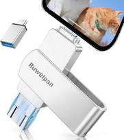 "Pendrive" telefonui, [be programėlės] Išorinė saugykla 128GB mini nuotraukų atmintinė USB 3.0 didelės spartos perdavimo "4-in-1" rašiklinis diskas, skirtas C tipo telefonui "iOS" / "OTT" išmaniajam telefonui / kompiuteriui / nešiojamajam kompiuteriui, 1