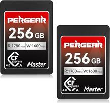 "Pergear" 256GB CFexpress 4.0 A tipo atminties kortelė, iki 1780MB/s skaitymo greitis 1600MB/s įrašymo greitis, skirta 4K 120P, 8K 30P (2 pakuotės), suderinama su "Sony Alpha FX" fotoaparatais