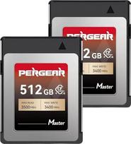 "Pergear" 512GB CFexpress 4.0 B tipo atminties kortelės, iki 3500MB/s skaitymo greitis 3400MB/s įrašymo greitis, skirtos 8K neapdorotų vaizdo įrašų įrašymui (2 vnt.), skirtos R5/R5C/Z8/Z9/Z7 DSLR fotoaparatams