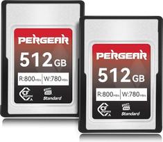 "Pergear" nauja 512GB "CFexpress" A tipo atminties kortelė, iki 800MB/s skaitymo ir 780MB/s rašymo greitis, skirta 4K 120P, 8K 30P įrašymui (2 vnt.) (standartinė serija)