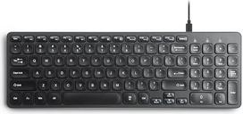 "Perixx PERIBOARD-215B US, laidinė C tipo klaviatūra - itin plona, su žirkliniais klavišais - integruotos 2 x 2 USB-A ir C šakotuvai - 2 x nuimamas USB-A ir C kabelis - juoda - JAV anglų kalba