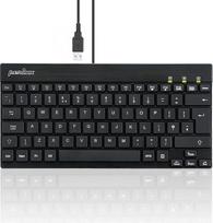 "Perixx PERIBOARD-326" laidinė mini klaviatūra su apšvietimu ir tylaus rašymo dizainu QWERTY UK