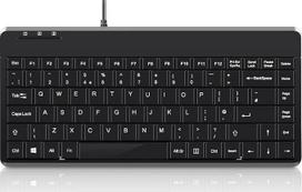 "Perixx periboard-409U" laidinė mini USB klaviatūra, 315 x 147 x 20 matmenų, pianino apdaila, juoda, UK QWERTY išdėstymas