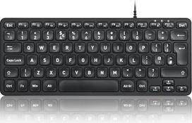 "Perixx PERIBOARD-432" laidinė USB klaviatūra - plono dizaino su dideliais šrifto klavišais - UK-QWERTY