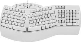 "perixx PERIBOARD-512W" didelė ergonominė laidinė USB klaviatūra "Windows" - balta, AZERTY