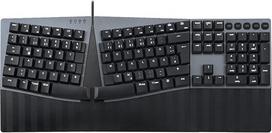 "Perixx PERIBOARD-535BL" laidinė ergonominė mechaninė pilno dydžio klaviatūra - žemo profilio mėlyni "Clicky" jungikliai - programuojama funkcija su makro klavišais - suderinama su "Windows" ir "Mac OS X" - lietuvių k.