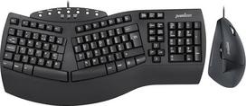 "Perixx PERIDUO-512B Kabelgebundene ergonomische Tastatur und vertikale Maus Combo" - USB - Schwarz - UK QWERTY