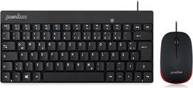 "Perixx Periduo-712 804" mini klaviatūros ir pelės rinkinys Belaidis 2,4 GHz su "Nano" imtuvu Juodas, lengvas ir mažas QWERTZ vokiškas išdėstymas Juodas