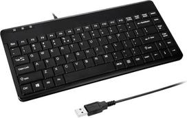 "Perixx" PERIBOARD-409 U mini USB klaviatūra su laidu - mažo praktinio formato - 1,80 m ilgio laidas - fortepijoninis lakas - QWERTZ vokiškas išdėstymas