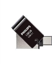"Philips 2 in 1 OTG Edition Ultra Speed USB-C/USB 3.1 Dual USB Flash Drive USB Flash Drive 128GB, skirtas kompiuteriui, nešiojamajam kompiuteriui, kompiuteriui, ("Android") išmaniajam telefonui, planšetiniam kompiuteriui, itin mažas, skaitymo greitis iki