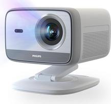 "Philips Neopix 444" projektorius 4K gimtoji raiška 1080p 500 liumenų ANSI stereofoninis garsas 10 W automatinis fokusavimas Automobilinis keystone HDMI kabelis su USB-C Pridedamas baltas