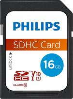 "Philips" itin greita SDHC kortelė 16GB UHS-I U1 Skaitymo greitis iki 80MB/s V10 atminties kortelė, skirta fotoaparatams, planšetiniams kompiuteriams, kortelių skaitytuvams, "Full HD" vaizdo įrašams