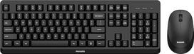 "Philips" SPT6307BL/16 - belaidės klaviatūros ir pelės derinys "Windows", "Linux", "Mac", 2,4 GHz USB imtuvas, kompiuteris, nešiojamasis kompiuteris, ispaniška QWERTY, 110 klaviatūra, 1600 DPI pelė, dvipusė rankena, juoda