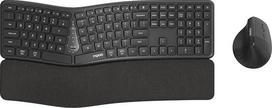 "Rapoo I" belaidė klaviatūra ir pelė - ispaniška QWERTY klaviatūra, ergonomiška ir tyli, pelė 2,4 GHz ir "Bluetooth", 1600 DPI, baterijos, juoda