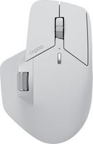 "Rapoo MT760L" belaidė tylioji pelė - USB belaidė 2.4G ir "Bluetooth" belaidė pelė, iki 4000 DPI, tylus spragtelėjimas, daugiafunkcinė, nykščio slinkimo ratukas, akumuliatorius, skirta PC, Mac, balta/pilka