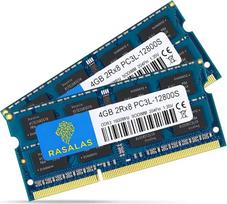"Rasalas" 8GB rinkinys (2x4GB) PC3-12800 DDR3L 1600MHz RAM SODIMM, 4GB 2Rx8 PC3L-12800S DDR3 1600 1.35V 204-Pin CL11 Upgrade Rank atminties modulis nešiojamiesiems kompiuteriams