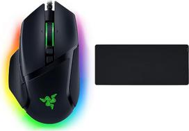 "Razer Basilisk V3" - laidinė, pritaikoma žaidimų pelė su "Chroma RGB Black" ir "Gigantus V2 XXL" - minkštas žaidimų pelės kilimėlis greitam žaidimo stiliui ir optimaliam valdymui, 940 x 410 x 4 mm - juoda