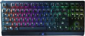 "Razer BlackWidow V3 Tenkeyless" (geltonas jungiklis) Kompaktiška žaidimų klaviatūra su mechaniniais jungikliais (ABS klavišai, RGB apšvietimas "Chroma") Ispaniška klaviatūra - juoda