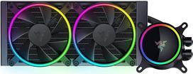 "Razer Hanbo Chroma" (240 mm) - "viskas viename" aRGB Chroma skysčių aušintuvas (išskirtinis AIO dizainas, tylūs, galingi aRGB ventiliatoriai, tylus ir efektyvus aušinimas skysčiu, PWM palaikymas) Chroma