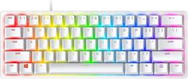 "Razer Huntsman Mini Mercury" (raudonas jungiklis) - kompaktiška 60 % žaidimų klaviatūra su greitais linijiniais optomechaniniais jungikliais (PBT klavišų dangteliai, nuimamas USB-C kabelis) QWERTY | JAV išdėstymas, balta