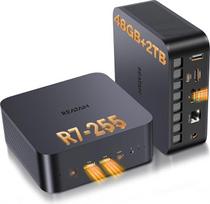 "Reatan X7" mini kompiuteris, "AMD Ryzen 7 255"(Beat 8745HS),48GB DDR5 2TB SSD M.2 2230 PCIE4.0, (8C/16T, iki 4,9 GHz),OCuLink,Quda ekranas,Dual USB4,WiFi 7, BT5.4,mini kompiuteris