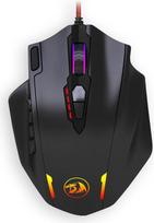 "Redragon M908" 12400 DPI smūginė MMO žaidimų pelė su 18 programuojamų mygtukų, svorio derinimo kasete, 12 šoninių mygtukų, juoda/raudona
