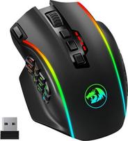 "Redragon" belaidė žaidimų pelė RGB, 16000 DPI, optinė 2.4G/USB-C MMO pelė su 16 programuojamų mygtukų, 12 šoninių mygtukų, 45 val. ergonomiška belaidė pelė, skirta PC/Mac žaidėjams