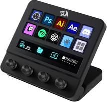 "Redragon SS552 Stream Controller" - "viskas viename" makrokomandos bloknotas su pritaikoma jutikline juosta, LCD mygtukais, sukamaisiais elementais, turinio kūrimo, transliacijos, žaidimų stotelė, suderinama su "PC" ir "Mac" kompiuteriais