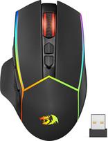 "Redragon" belaidė žaidimų pelė, 2.4G/USB-C/Bluetooth ergonominė žaidimų pelė, 8000 DPI, RGB apšvietimas, visiškai programuojama, įkraunama, įkraunama belaidė kompiuterinė pelė, skirta nešiojamiesiems kompiuteriams, PC, Mac, M814