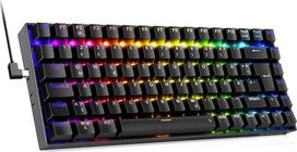 "Redragon" mechaninė žaidimų klaviatūra, RGB 75 % mechaninė klaviatūra su keičiamais raudonais linijiniais jungikliais, 85 programuojami QWERTZ išdėstymo klaviatūros klavišai K629
