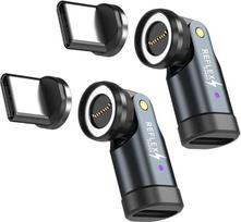 "Reflex" fotoaparato 540° kampu besisukantis magnetinis adapteris, 240 W greitasis įkrovimas, 5 A duomenų perdavimas, išmaniojo lusto LED indikatorius, aliuminio lydinio USB C į USB-C prievadą (2 vnt.)