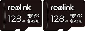 "Reolink" 128GB "MicroSDXC" atminties kortelė 10 klasės A2 V30 U3 TF atminties kortelė, suderinama su saugumo kamera, taip pat su išmaniuoju telefonu, veiksmo kamera ar dronu SDHC iki 100MB/s (2 vnt.)