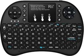 "Rii i8+" mini belaidė 2.4G apšviesta jutiklinio kilimėlio klaviatūra su pele, skirta PC/Mac/Android