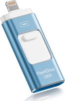"ROSPE" USB atmintinė 128GB MFi sertifikuotas 3 in 1 iPhone/iPad/Android/PC USB 3.0 didelės spartos