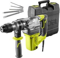 "Ryobi SDS-Plus" gręžimo ir kalto plaktukas (1050 W variklis; 3,6 džaulio; 3 grąžtai, 1 plokščias ir 1 smailus kaltas) RSDS1050-K