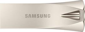 "Samsung BAR Plus" A tipo USB atmintinė, 512GB, 400MB/s skaitymo greitis, 110MB/s įrašymo greitis, patvari USB 3.2 atmintinė su raktų pakabuku, šampano sidabro spalvos, MUF-512BE3/APC