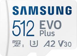 "Samsung EVO Plus" 512GB "MicroSD" atminties kortelė (2024) + SD adapteris