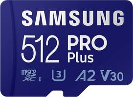 "Samsung PRO Plus" MB-MD512KB/WW 512GB UHS-I U3 Full HD ir 4K UHD 160MB/s skaitymo 120MB/s įrašymo atminties kortelė išmaniajam telefonui, dronui ar veiksmo kamerai - su USB kortelių skaitytuvu