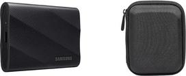 "Samsung" MU-PG2T0B/EU Nešiojamasis SSD diskas T9, 2 TB, 2 000MB/s skaitymo, 1 950MB/s rašymo, USB 3.2 Gen.2x2, skirtas kompiuteriams, išmaniesiems telefonams ir 12 tūkst. fotoaparatams, MU-PG2T0B/EU + "Amazon Basics" kietojo disko dėklas, juodas