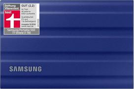 "Samsung" nešiojamasis SSD T7 Shield, 1 TB, USB 3.2 Gen.2, 1050MB/s skaitymo, 1000MB/s rašymo, tvirtas išorinis kietasis diskas, skirtas "Mac", PC ir išmaniesiems telefonams, mėlynas, MU-PE1T0R/EU